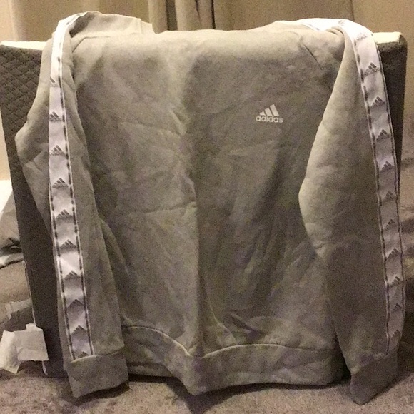 adidas Other - Adidas Gray Sweatshirt with Logo Stripes